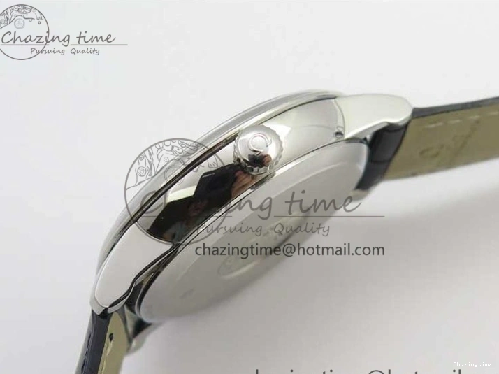 0312 Timeless De Ville Prestige Real PR SS ZF 1:1 Best Edition Gray Dial Blue Markers on Blue Leather Strap MIYOTA 7936